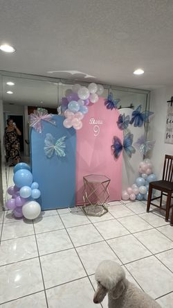 6 pieces of blue butterflies, multi sizes for party decor.