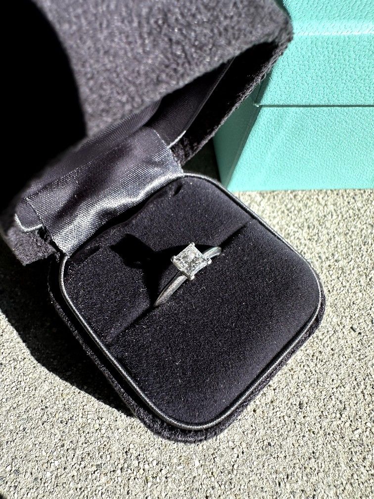 Tiffany Princess Cut VS1 Engagement Ring And Wedding Ring