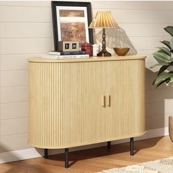 40" Sideboard Buffet Cabinet with Storage, Storage Cabinet with Sliding Door & Adjustable Shelf, Modern Accent Coffee Bar Console Table for Kitchen, E
