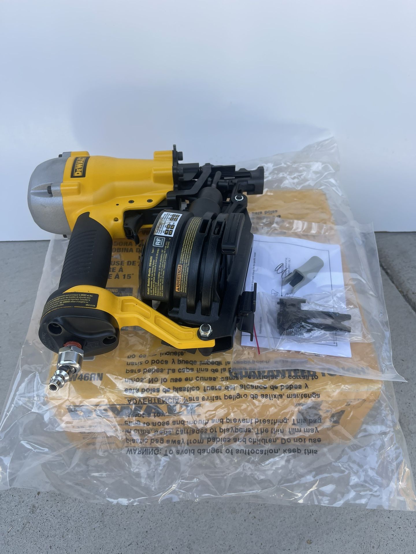 DEWALT 1-3/4 in. 15 Degree Pneumatic Coil Roofing Nailer