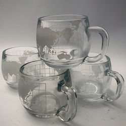 Nestlē World Globe Glass Coffee Mug Set With Sugar/Creamer Bowl