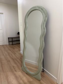 Sage green floor mirror