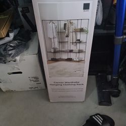 Deco Corner Wardrobe Shelf And Hanging Clothes Rack 
