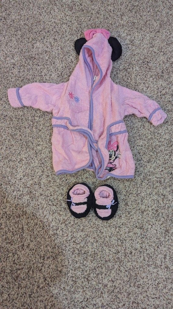 Baby Minnie Mouse Robe And Slippers