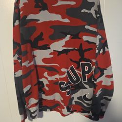 Nike Supreme Red Camouflage Sweater
