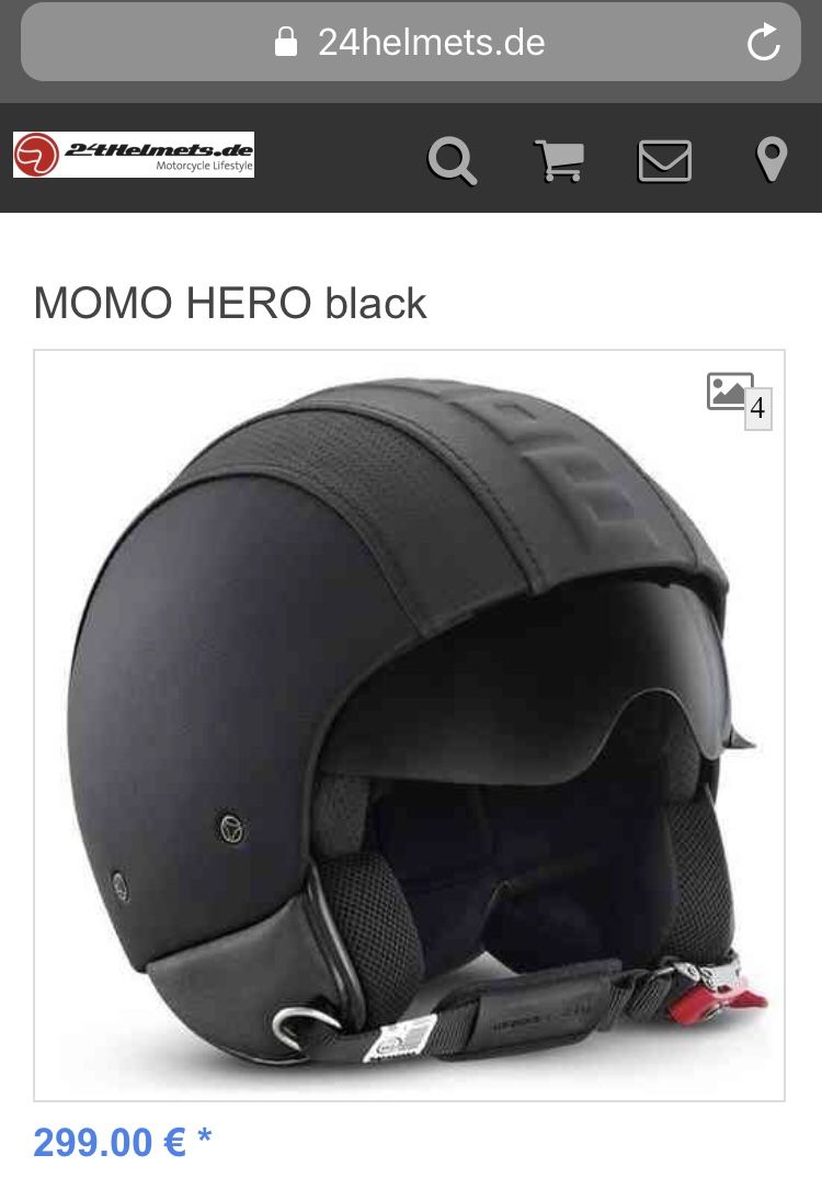 Momo Design Hero Motorcycle Helmet, Black, Excellent Condition!