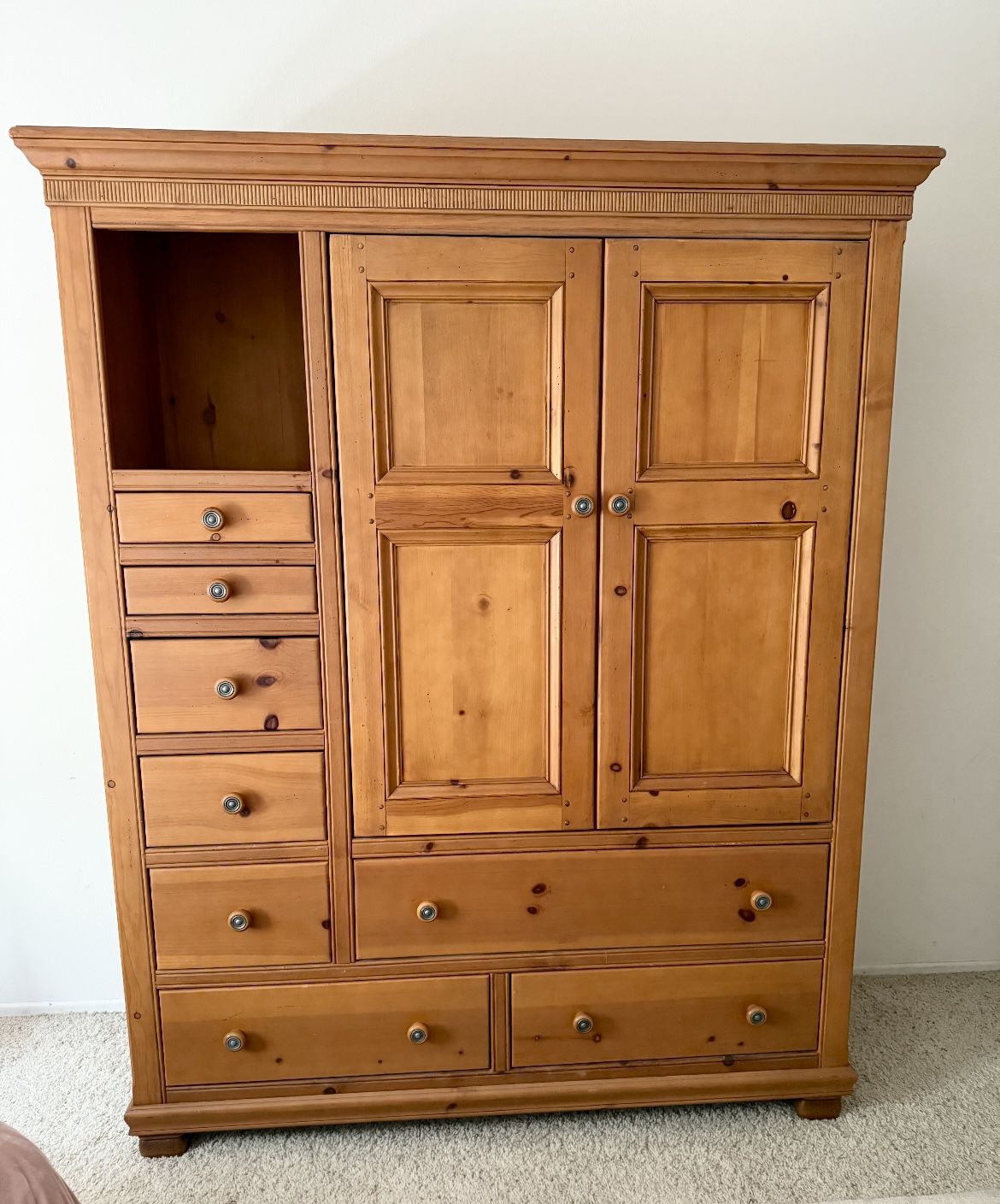 Solid Wood TV Cabinet with Drawers