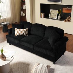 OVIOS 90.6" Mid Century Style Couch Corduroy Fabric