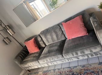 Need to Move ASAP! Modern Living Spaces Velvet Sofa + Loveseat Set