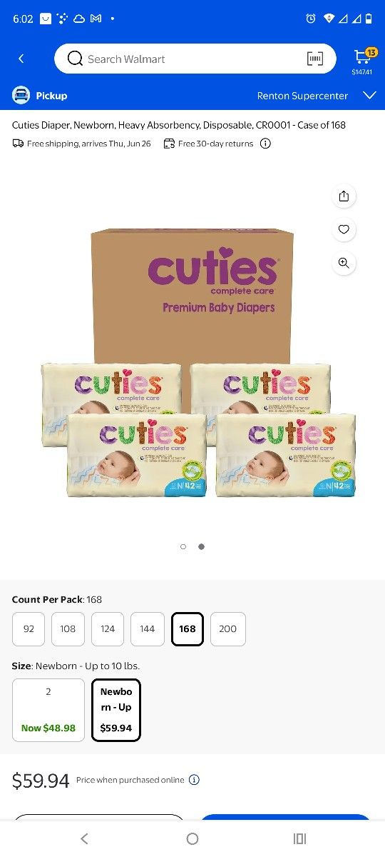 Unopened Box Of Newborn Diapers