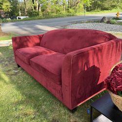 Velvet Loveseat Burgundy
