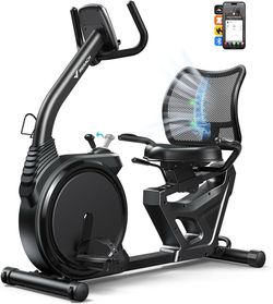 MERACH Recumbent Exercise Bikes for Home High-end Recumbent Bike for Seniors Adults, Magnetic Recumbent Stationary Bike with Exclusive App, Heart Rate