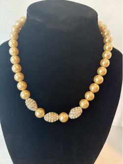 Vintage Faux Champagne Pearl Necklace