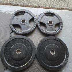 Rubber Plates Olympic Size Weight Plates 45 Pounds 15 Pounds Weight Plates Bench Press Weightlift Deadlift 
