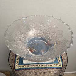 Vintage Studio Nova "Winter Rose" centerpiece bowl, produced by Mikasa, Japan