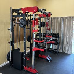 Smith Machine 200 | Adjustable Bench | 245lb Cast Iron Olympic Weights | 7ft Olympic Bar | Fitness | Gym Equipment | FREE DELIVERY/INSTALLATION 🚚 🛠️