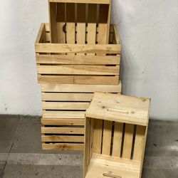 Six Wooden Crates