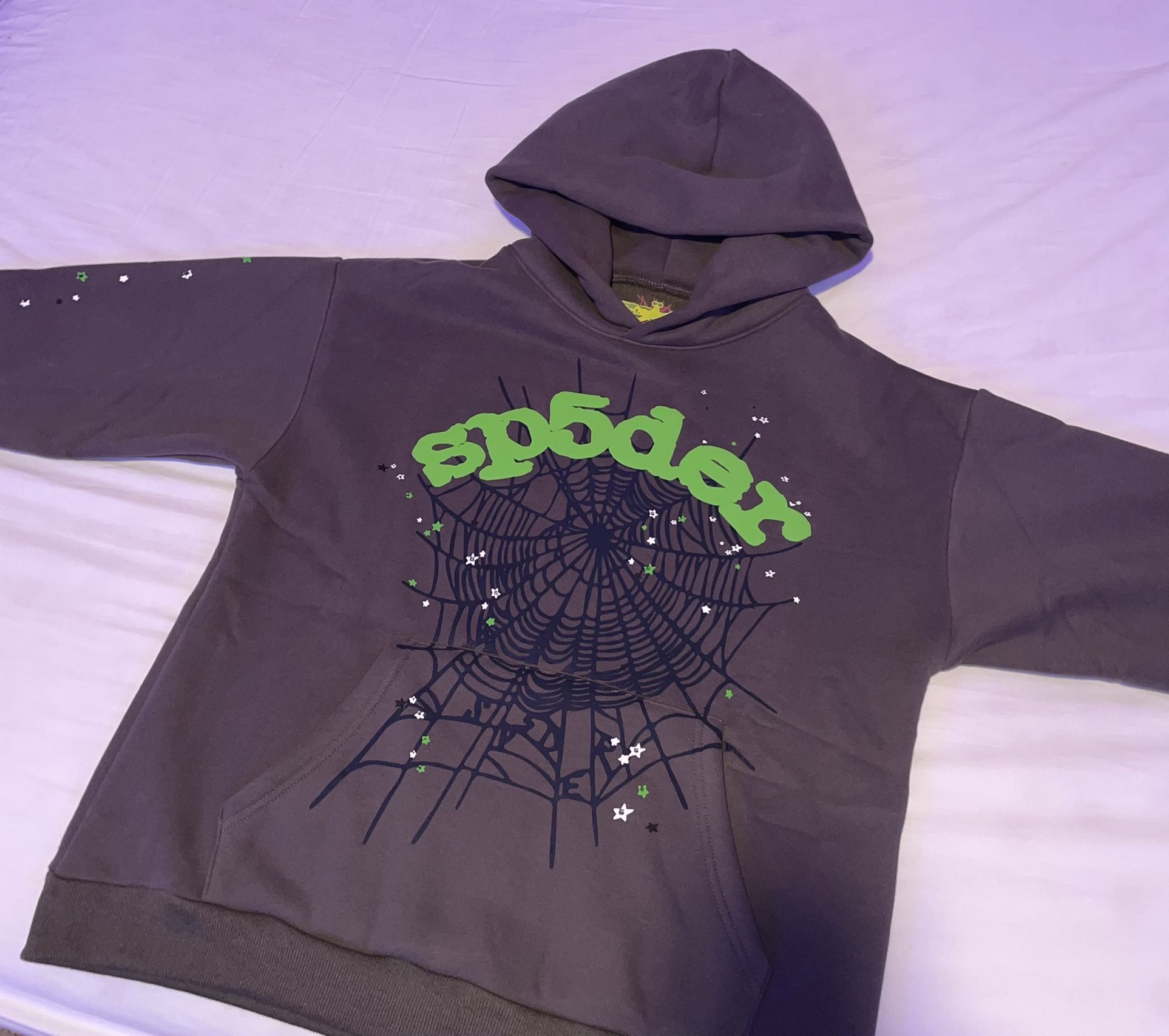 Spider (Sp5der) Gray And Green Hoodie Sizes Small And XL