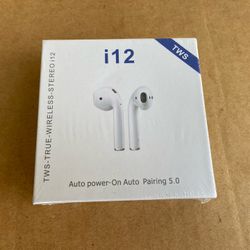 TWS True Wireless Stereo I12 Earbuds  (New)