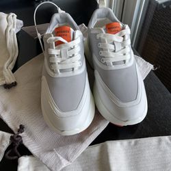 Hermes Giga Sneakers White Gray Leather Shoes Casual Size 8-8.5 Footwear