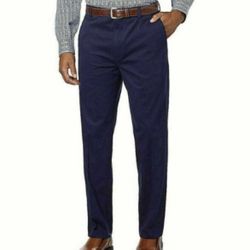 New Kirkland Signature Mens Non-Iron Flat Front Comfort Pants, Size 38/30