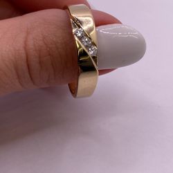 14K Yellow Gold Men's Band – 0.20ct Diamonds, 6.5g, Size 12.5