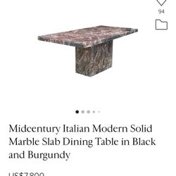 Mid century Italian Solid Marble Table 