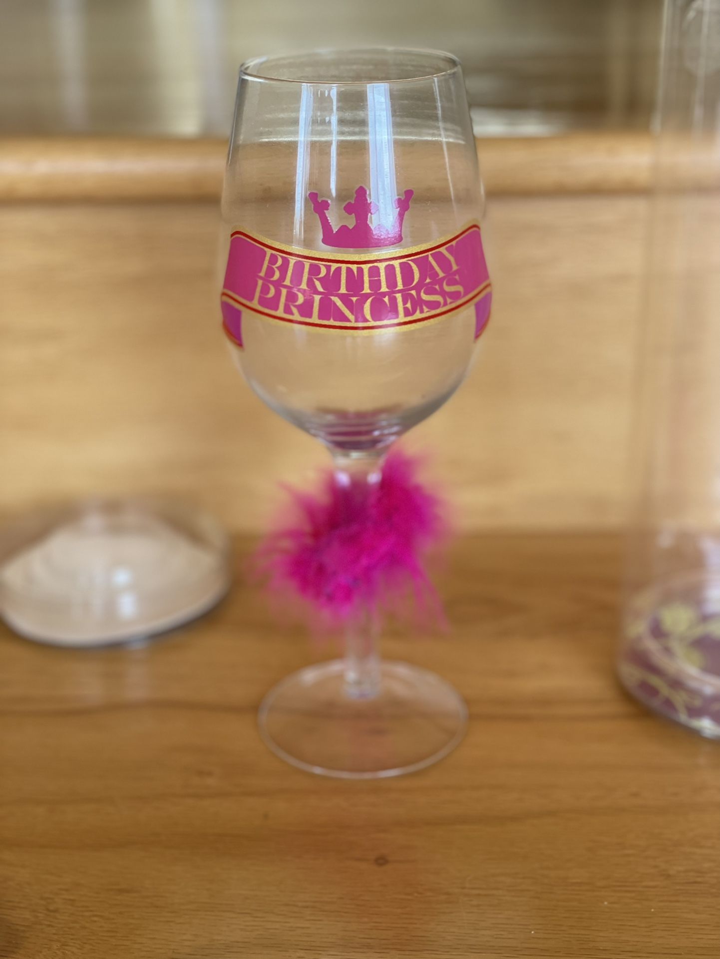 Super Cute Birthday Princess Wine Goblet  MINT Condition 