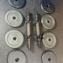 Set of Cast Iron Dumbbells.   54 #