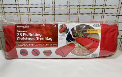 Simple Living Red Collapsible Rolling Upright Christmas Tree Storage Bag (For 7.5 Feet) Tall NEW