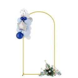 UDEAR 6.6FT Metal Arch Backdrop Stand,For Wedding Backgrounds Climbing Plants Event Decorations Outdoor Ceremonies,Gold