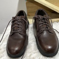 CAT Caterpillar Ergo Mens 10 M Brown Leather Steel Toe Shoes T-963 Safety Work