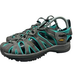 Keen Whisper Closed Toe Sport Sandal Water Sandal in Gray/Teal Outdoor Size 8.5