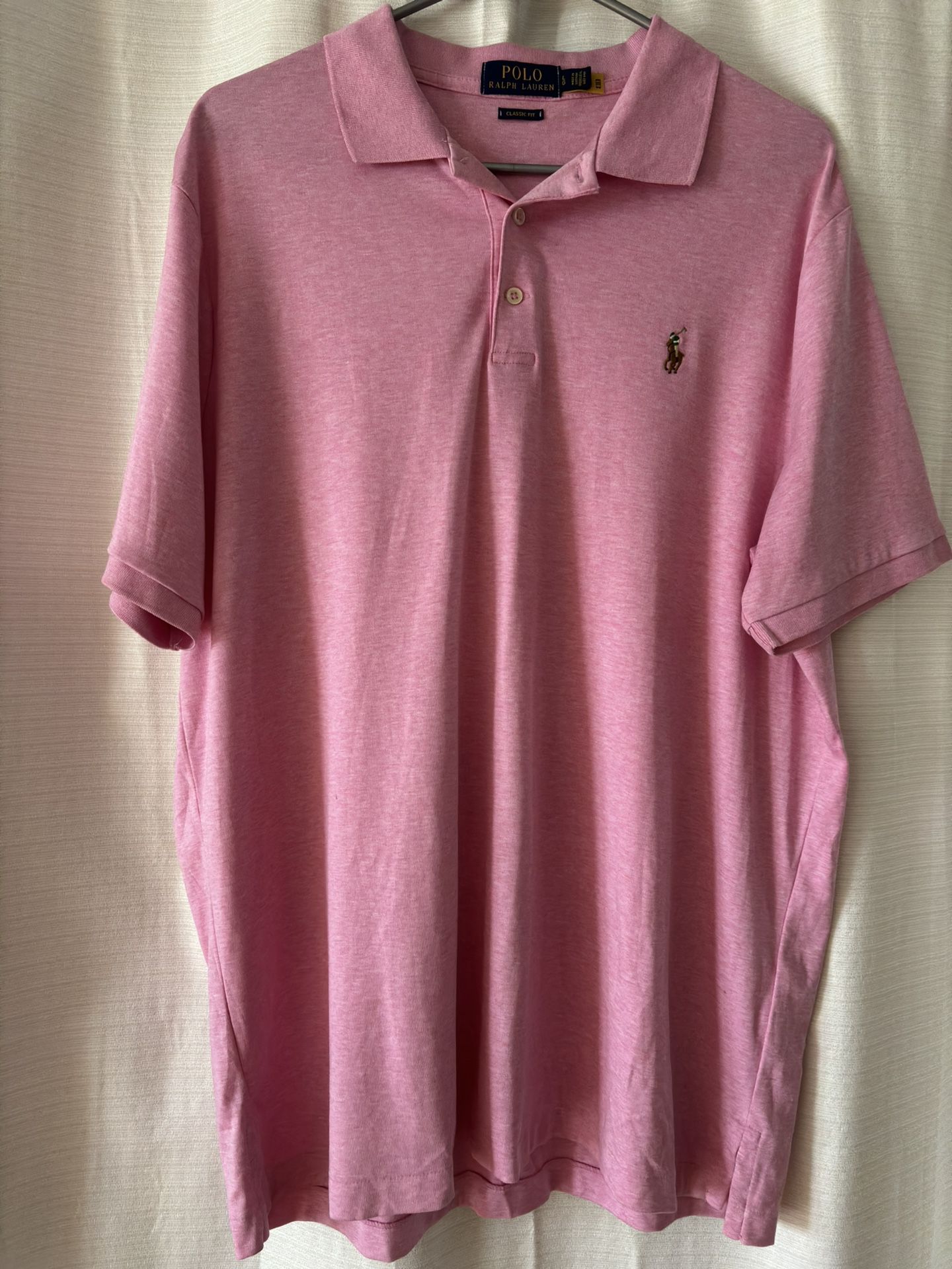 Polo Ralph Lauren Men's Coral Classic-Fit Soft Short-Sleeve Polo Shirt Sz Large