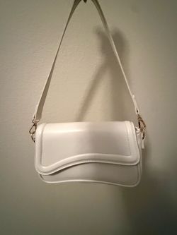 White Faux Leather Shoulder Bag