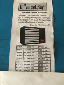 Separated Combustion Unit Heater
