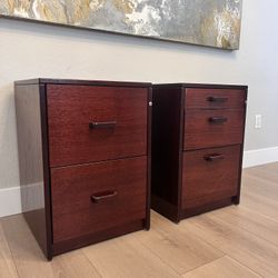 TWO Slightly Different Solid Wood Office Storage File Cabinets - Letter or Legal