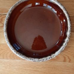 Hull Oven Proof USA Brown Drip Glaze Pie Dish