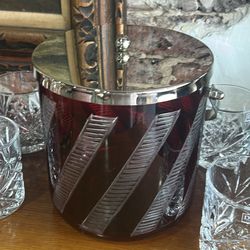 Beautiful red ruby crystal ice bucket