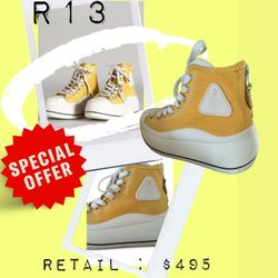 R13 Kurt High Top Sneakers Size 7