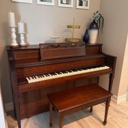 Wooden Piano With Seat 