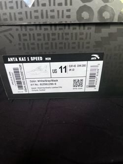 Anta Kai 1 Speed Men's Sneakers Size 11