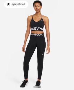 NWT Nike Pro Dri-FIT Black Mesh Panel Leggings size Small Mid Rise Full Length