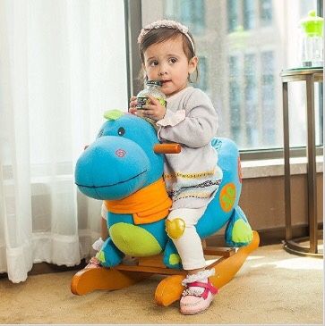 BRAND NEW IN BOX 💯 PERCENT AUTHENTIC LABEBE CHILD/KID BLUE DINOSAUR ROCKING HORSE TOY Item Number: HY1918084-BLW $55