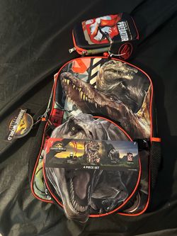 New Jurassic World four piece backpack set