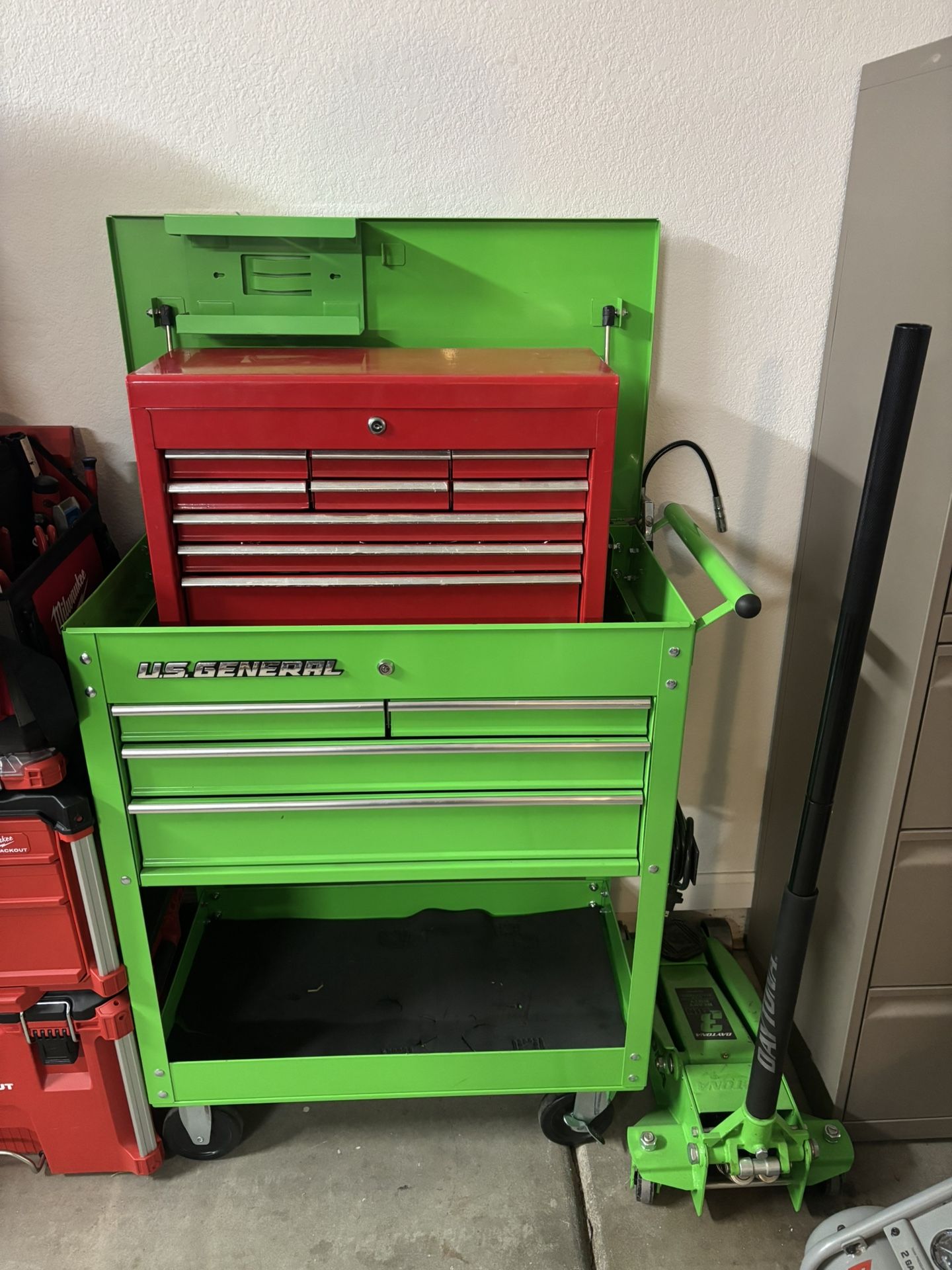 US General Tool Box & Floor Jack Craftsmen toolbox