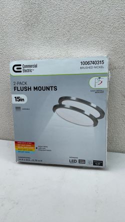 Commercial Electric 15in Flush Mount Lights 2-Pack