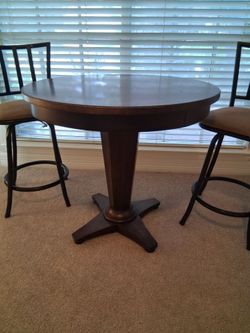 Lane round wood counter-height pedestal table (table only),