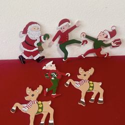 Beistle Vintage Christmas Santa & Elves Cutouts