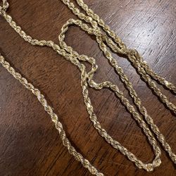 14k Rope Chain And Pendent 